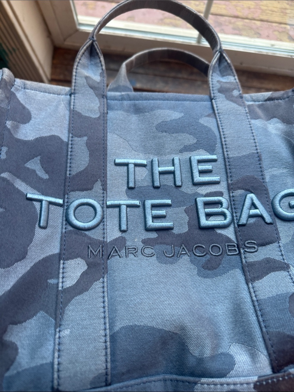 Marc Jacobs blue Camo Canvas Tote Bag medium size used
